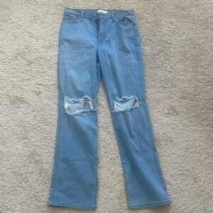 Women's Blue Distressed Jeans